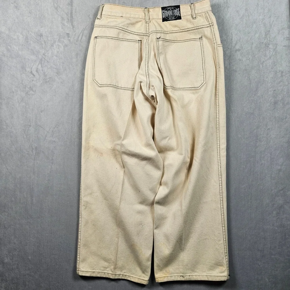 Vintage Garment Stage Jeans Mens 34 (Actual 31x29) Off-White Loose Baggy USA 90s